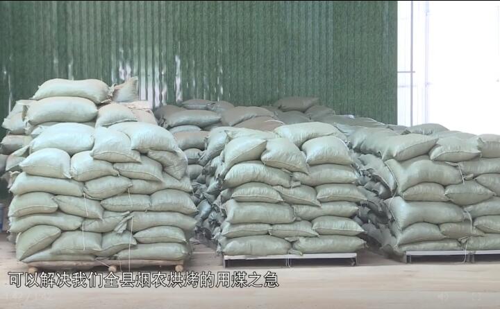 造粒機生產下來的生物質燃料顆粒，可以解決全縣煙農烘烤的用煤之急，用它替代煤來烤煙，可以解決2萬畝烤煙的烘烤燃料.jpg